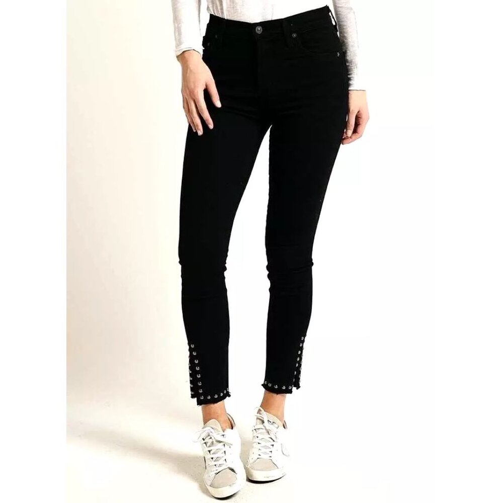 CITIZENS OF HUMANITY Women's Size 26 Black Rocket Ankle Split Hem Jeans Cavern